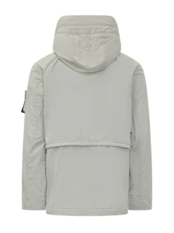 Short Parka con Cappuccio e Tasche Applicate