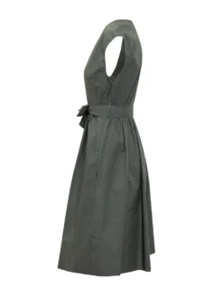 Short Poplin Dress with Belt