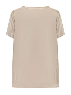Short Sleeve Blouse with Curved Hem