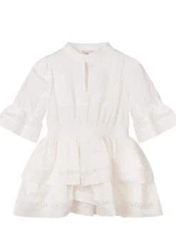 Short Sleeve Dress with Lace Inserts