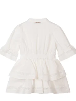 Short Sleeve Dress with Lace Inserts