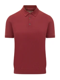 Short Sleeve Knit Polo with Buttons