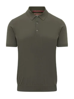 Short Sleeve Knit Polo with Buttons