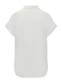 Short Sleeve Linen Shirt with Collar
