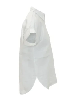 Short Sleeve Linen Shirt with Collar