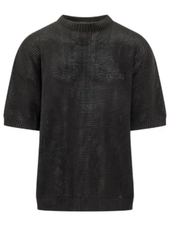 Short Sleeve Mesh Knit Top