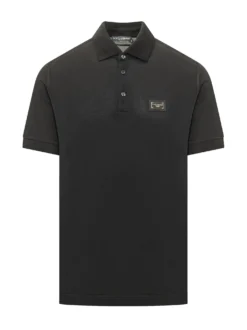 Short Sleeve Polo with Buttons and Logo