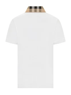 Short Sleeve Polo with Check Collar