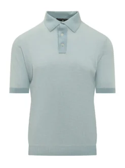 Short Sleeve Polo with Collar and Buttons