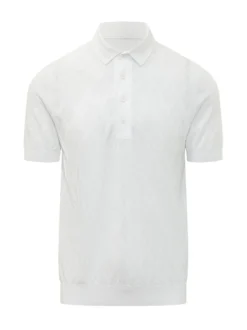 Short Sleeve Polo with Collar and Diamond Pattern