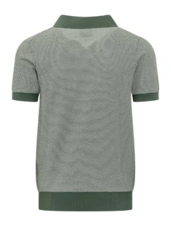 Short Sleeve Polo with Collar and Two Tone Pattern