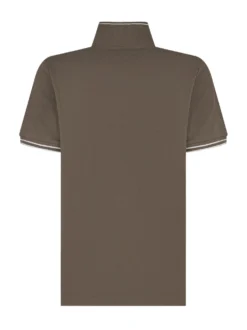 Short Sleeve Polo with Contrast Collar and Logo Patch