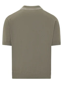 Short Sleeve Polo with Striped Collar