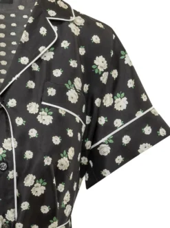 Short Sleeve Shirt with Belt and Notch Collar