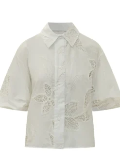 Short Sleeve Shirt with Embroidery