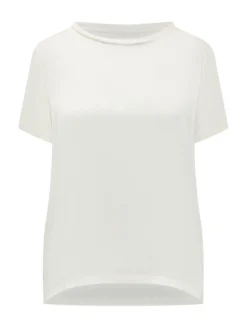Short Sleeve Top with Curved Hem