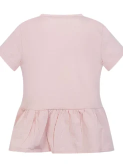 Short Sleeve T-shirt with Ruffle Hem and Floral Print