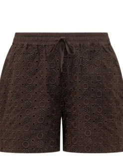 Shorts with Broderie Pattern
