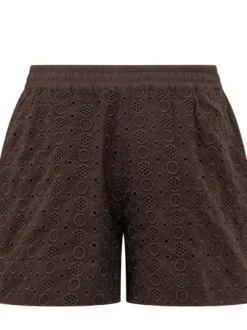 Shorts with Broderie Pattern