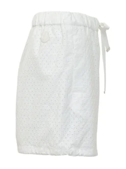 Shorts with Drawstring and Textured Pattern