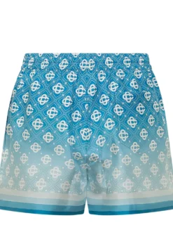 Shorts with Elastic Waist and Geometric Print