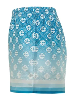 Shorts with Elastic Waist and Geometric Print