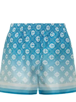 Shorts with Elastic Waist and Geometric Print