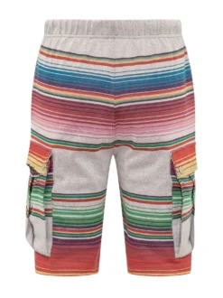 Shorts with Side Pockets and Striped Pattern