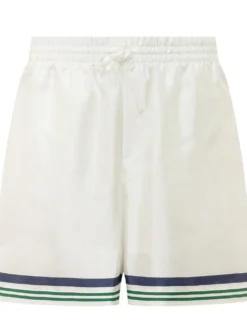 Shorts with Striped Hem