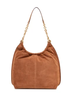 Shoulder Bag with Chain and Drawstring