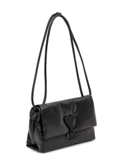 Shoulder Bag with Flap and Heart Logo
