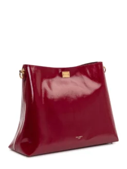 Shoulder Bag with Metal Plaque