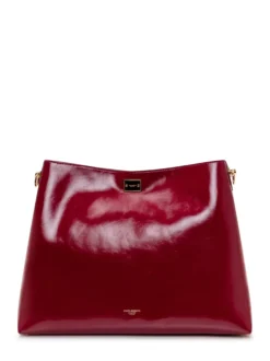 Shoulder Bag with Metal Plaque