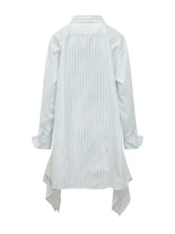 Side Knot Shirt Dress with Striped Pattern