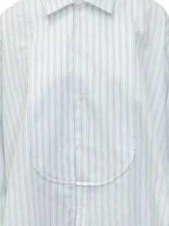 Side Knot Shirt Dress with Striped Pattern