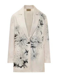 Single Breasted Floral Print Blazer