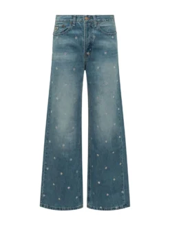 Skater Loose Jeans with Rhinestones