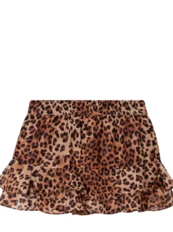 Skirt with Animal Print and Ruffles