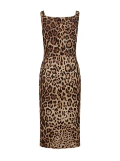 Sleeveless Animal Print Midi Dress