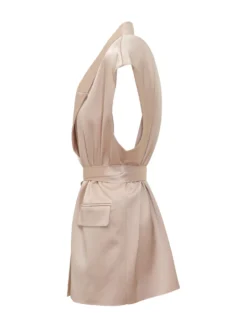 Sleeveless Blazer with Belt