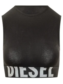 Sleeveless Cropped Top with Graphic Band