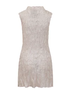Sleeveless Dress with High Neck