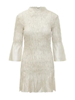 Sleeveless Dress with High Neck