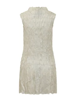 Sleeveless Dress with High Neck