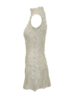 Sleeveless Dress with High Neck