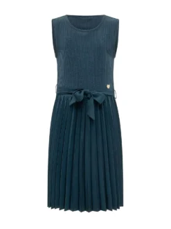 Sleeveless Dress with Pleated Skirt