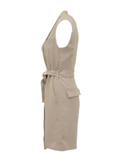 Sleeveless Jumpsuit with V Neck and Belt