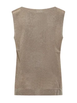 Sleeveless Knit Top with V Neck