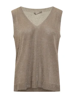 Sleeveless Knit Top with V Neck