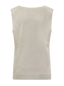 Sleeveless Knit Top with V Neck